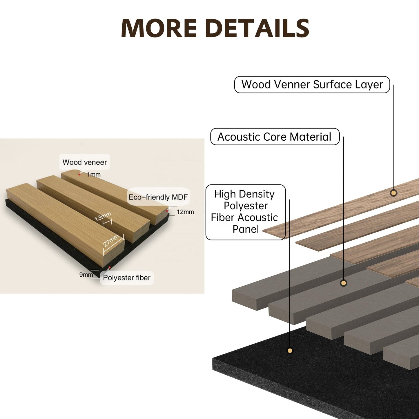 A10 Dark Walnut- Acoustic Wood 2x9ft